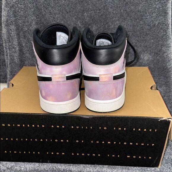 Air Jordan Retro 1 Black White purple Shoes main image 7